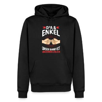 Großvater Opa und Enkel - Männer Premium Bio Hoodie - Schwarz - Vorne - Nico (187cm)