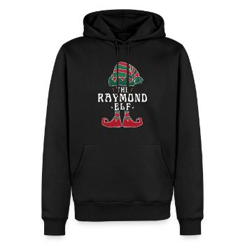 Raymond Elf famille Match Groupe Noël papa - Sweat à capuche Premium bio Homme - noir - Devant - Nico (187cm)