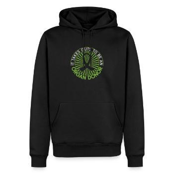 Don d’organes Greffe d’organes Don d’organes - Sweat à capuche Premium bio Homme - noir - Devant - Nico (187cm)