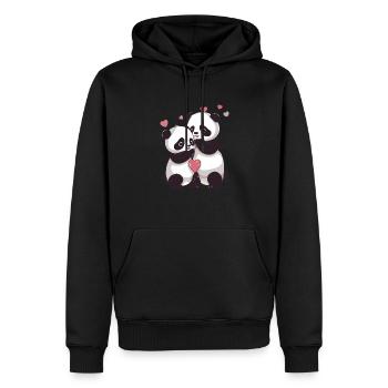 I Love You Panda - Men’s Premium Organic Hoodie - black - Front - Nico (187cm)