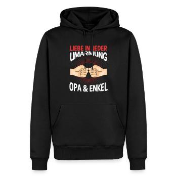 Großvater Opa und Enkel - Männer Premium Bio Hoodie - Schwarz - Vorne - Nico (187cm)