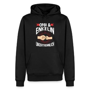 Oma Großmutter und Enkelin - Männer Premium Bio Hoodie - Schwarz - Vorne - Nico (187cm)