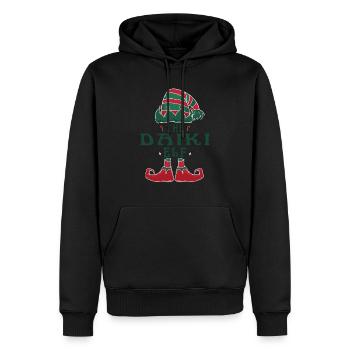Daiki Elf Personalized Name Christmas Family - Men’s Premium Organic Hoodie - black - Front - Nico (187cm)