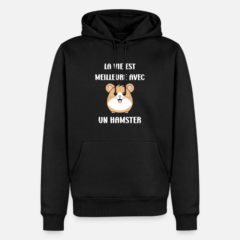 Mignon Humour petit hamster - Sweat à capuche Premium bio Homme - noir