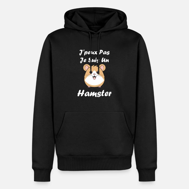 Mignon Humour petit hamster - Sweat à capuche Premium bio Homme - noir