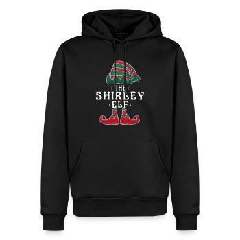 Shirley Elf famille Match groupe Noël papa - Sweat à capuche Premium bio Homme - noir - Devant - Nico (187cm)