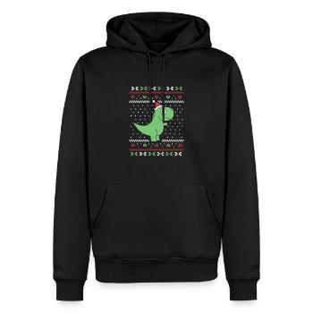 Rugissement de vacances préhistoriques - Sweat à capuche Premium bio Homme - noir - Devant - Nico (187cm)