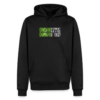 Don d’organes Greffe d’organes Don d’organes - Sweat à capuche Premium bio Homme - noir - Devant - Nico (187cm)