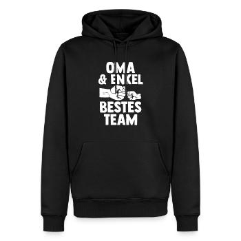 Oma Großmutter und Enkel - Männer Premium Bio Hoodie - Schwarz - Vorne - Nico (187cm)