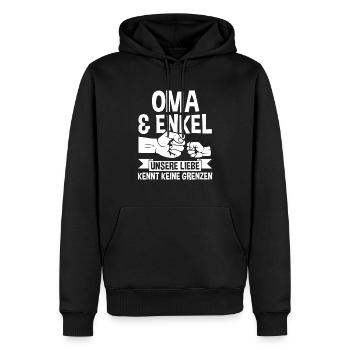 Oma Großmutter und Enkel - Männer Premium Bio Hoodie - Schwarz - Vorne - Nico (187cm)