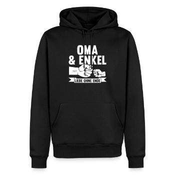 Oma Großmutter und Enkel - Männer Premium Bio Hoodie - Schwarz - Vorne - Nico (187cm)