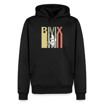 Vintage Retro BMX Geschenkidee - Männer Premium Bio Hoodie - Schwarz - Vorne - Nico (187cm)