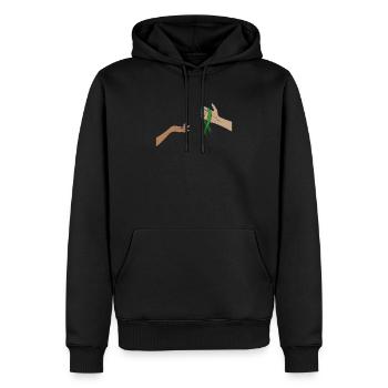 Don d’organes Greffe d’organes Don d’organes - Sweat à capuche Premium bio Homme - noir - Devant - Nico (187cm)