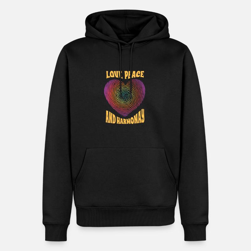 Vortex d’amour harmonique - Sweat à capuche Premium bio Homme - noir