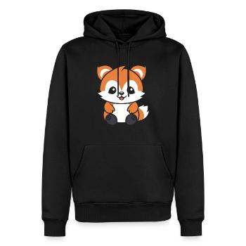 Fuchs liebt den kleinen roten Panda - Männer Premium Bio Hoodie - Schwarz - Vorne - Nico (187cm)