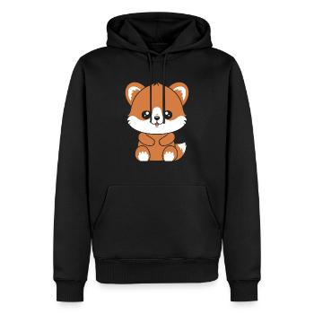 Renard amour Petit panda roux - Sweat à capuche Premium bio Homme - noir - Devant - Nico (187cm)