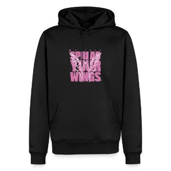 Les ailes de l’autonomisation se déploient - Sweat à capuche Premium bio Homme - noir - Devant - Nico (187cm)