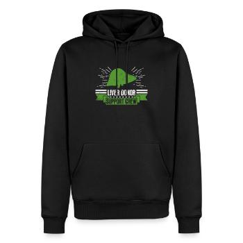 Organspender Leber Organtransplantation - Männer Premium Bio Hoodie - Schwarz - Vorne - Nico (187cm)