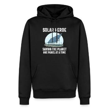 Solarpanel-Installateur Techniker Männer Erneuerbar - Männer Premium Bio Hoodie - Schwarz - Vorne - Nico (187cm)