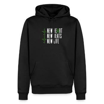 Greffe d’organes cardiaques pour donneurs d’organes - Sweat à capuche Premium bio Homme - noir - Devant - Nico (187cm)