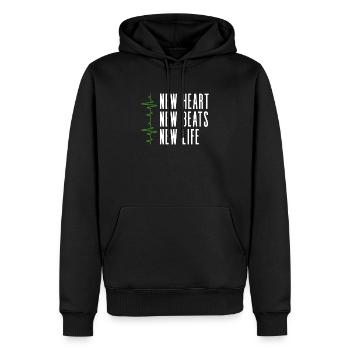 Greffe d’organes cardiaques pour donneurs d’organes - Sweat à capuche Premium bio Homme - noir - Devant - Nico (187cm)