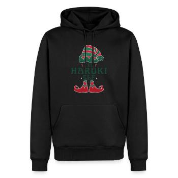 Der Haruki Elf Pyjama für lustige Weihnachtsfeiertage - Männer Premium Bio Hoodie - Schwarz - Vorne - Nico (187cm)