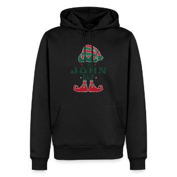 Der John Elf Pyjama für lustige Weihnachtsfeiertage - Männer Premium Bio Hoodie - Schwarz - Vorne - Nico (187cm)