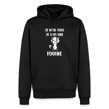 Humour petite fouine - Sweat à capuche Premium bio Homme - noir - Devant - Nico (187cm)