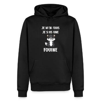 Humour petite fouine - Sweat à capuche Premium bio Homme - noir - Devant - Nico (187cm)