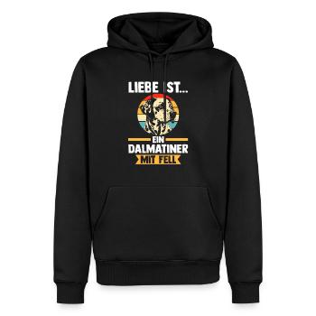 Hund Dalmatiner - Männer Premium Bio Hoodie - Schwarz - Vorne - Nico (187cm)