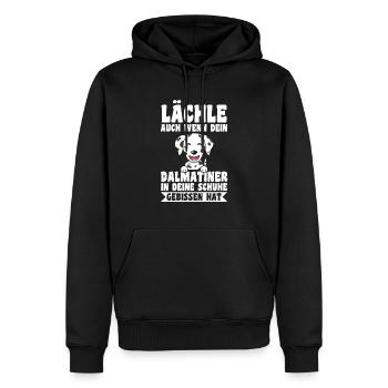 Hund Dalmatiner - Männer Premium Bio Hoodie - Schwarz - Vorne - Nico (187cm)