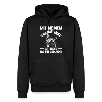 Hund Dalmatiner - Männer Premium Bio Hoodie - Schwarz - Vorne - Nico (187cm)