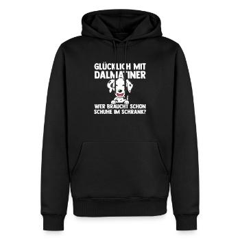 Hund Dalmatiner - Männer Premium Bio Hoodie - Schwarz - Vorne - Nico (187cm)