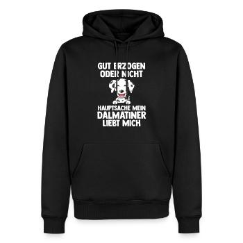 Hund Dalmatiner - Männer Premium Bio Hoodie - Schwarz - Vorne - Nico (187cm)