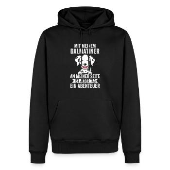 Hund Dalmatiner - Männer Premium Bio Hoodie - Schwarz - Vorne - Nico (187cm)