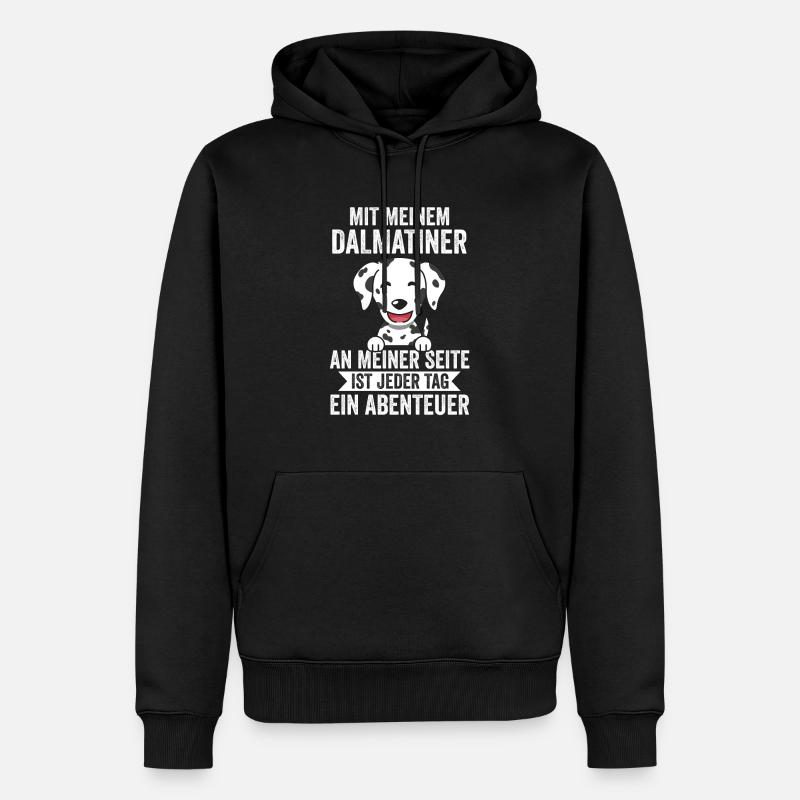 Hund Dalmatiner - Männer Premium Bio Hoodie - Schwarz