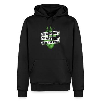 Greffe d’organes cardiaques pour donneurs d’organes - Sweat à capuche Premium bio Homme - noir - Devant - Nico (187cm)
