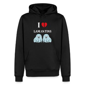 Drôle bébé minimaliste simple petit lamantin - Sweat à capuche Premium bio Homme - noir - Devant - Nico (187cm)