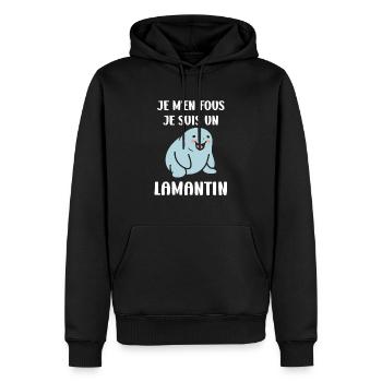 Drôle bébé minimaliste simple petit lamantin - Sweat à capuche Premium bio Homme - noir - Devant - Nico (187cm)