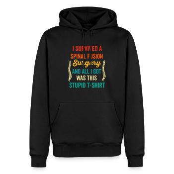 Back Post Surgery Recovery Men Women Discectomy - Men’s Premium Organic Hoodie - black - Front - Nico (187cm)