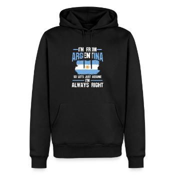 Argentino Design de cadeau - Sweat à capuche Premium bio Homme - noir - Devant - Nico (187cm)