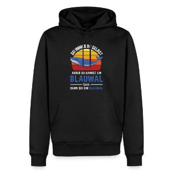 Walart Meeressäuger Meeresbewohner Blauwal - Männer Premium Bio Hoodie - Schwarz - Vorne - Nico (187cm)