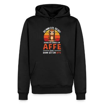 Retro Affen Spruch Für Affen Liebhaber & Äffchen - Männer Premium Bio Hoodie - Schwarz - Vorne - Nico (187cm)