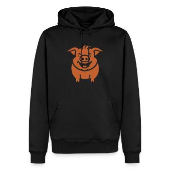 Humour petit sanglier - Sweat à capuche Premium bio Homme - noir - Devant - Nico (187cm)