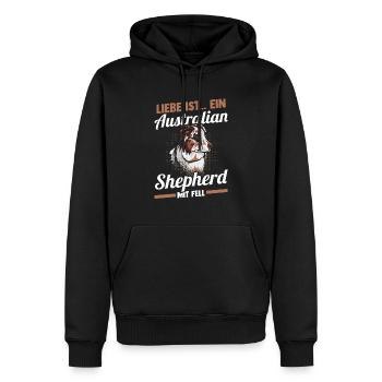 Australian Shepherd Hund Aussie - Männer Premium Bio Hoodie - Schwarz - Vorne - Nico (187cm)