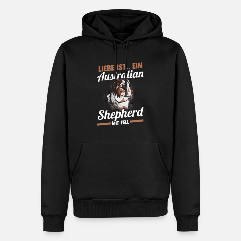 Australian Shepherd Hund Aussie - Männer Premium Bio Hoodie - Schwarz