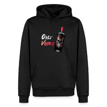 Seul crâne d’amateur d’alcool à la vodka - Sweat à capuche Premium bio Homme - noir - Devant - Nico (187cm)