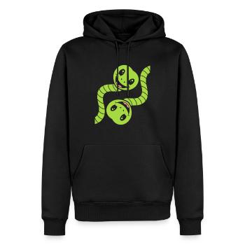 Humour petit serpent - Sweat à capuche Premium bio Homme - noir - Devant - Nico (187cm)
