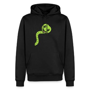 Humour petit serpent - Sweat à capuche Premium bio Homme - noir - Devant - Nico (187cm)