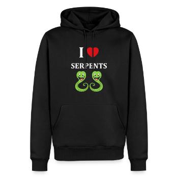 Humour petit serpent - Sweat à capuche Premium bio Homme - noir - Devant - Nico (187cm)